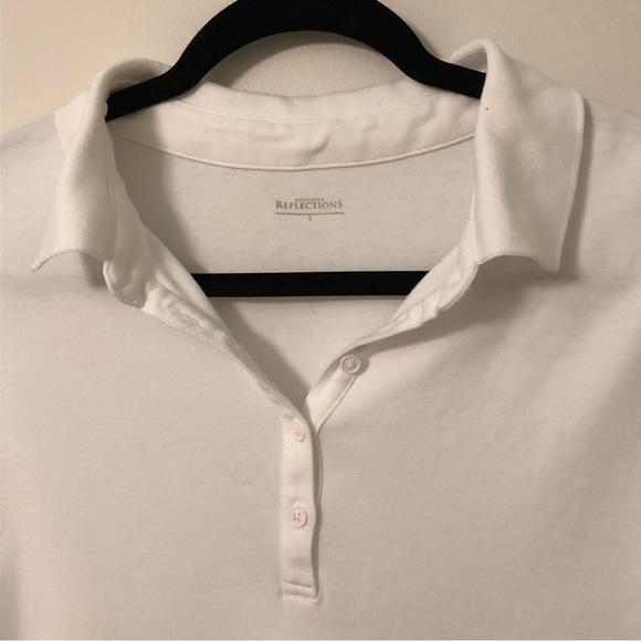 Northern Reflections 100% Pima Cotton White Short Sleeve Collared T-Shirt - Picture 2 of 7